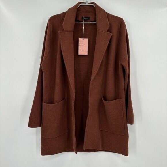 Quince Cappuccino Organic Cotton Knit Blazer Jacket Long Sleeve sz XS NWT - Picture 1 of 6